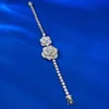 Bangle New S925 Silver Luxury Set Diamond Camellia Rose Womens Fashion Design Q240506