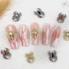 10PCS Luxury Alloy 3D Spider Nail Art Charms Rhinestones Jewelry Accessory Parts For Halloween Nail Decoration Manicure Supplies 240506