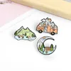 Broches Brooches Adventure Emor Pin Mountain Bus Houes de bus Moon Broaches pour femmes Fashion Flip Collar Pins Cartoon Adventure Badge Jewelry Gift Wholesale WX