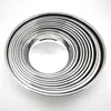 Platen roestvrij staal niet-magnetische platte ronde plaat draagbare schotel sieradenlade cake bakpan (24 cm/26 cm/28 cm/30 cm