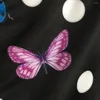 Frauen zwei Stück Hosen Set Schmetterlingskäfer Tupfen Dot Druckstift verschönerte Kurzarm-T-Shirt-Strumpfhosen Leggings Schwarz schwarz
