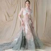 Neck High Dresses Design Elegant A-Line Prom Chinese Style Long Sleeves Chapel White Crane Pagoda Draped Custom Made Plus Size Princess Robes