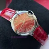 Crater Automatic Unisex Watches Limited Edition China Red New Womens Blue Balloon Mechanical Swiss Watch 33mm with Original Box