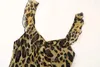 Casual Dresses Leopard Print Slip Dress Woman Ruffle Midi For Women Summer Backless Long Chiffon Sexy Evening