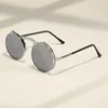 Солнцезащитные очки металлический флип -паровой панк модные циркулярные мужчины и женщины