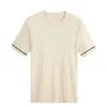 Camisetas masculinas 2024 Summer masculino malha casual manga curta o pescoço slim camiseta malha masculina roupas vintage jacquard malha camisetas