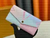 Luxury Bags Womens Long Wallet Design Gradient color Letter Hasp Zipper Coin Purses Classic Folding Portable Card Bags Purses Brand Ladies Clutch Bags Pocket