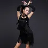 Sahne Giyim Satıyor Latin Dans Elbisesi Kadın Sequins Tango Bollywood Dans Etek Performans 5 Renk
