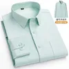 Мужские платья рубашки 7xl плюс размер Новый мужчина твердый цвет формальная деловая рубашка мода белая не повседневная тонкая сплошная рубашка с длинной клеткой одежда D240507