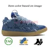 Top Og Origin Denim Blue Designer Curb Chaussures Luxury Womens Mens Calfskin Rubber Nappa TRAPALISE PLATE