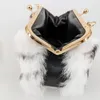 Pulsa per borse in pelliccia per pelliccia 2024 Lusuria Bella moda per la fibbia per sacchetti da donna coreana da festa