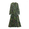 Casual jurken Shirts Long Dress Woman Print Midi For Women 2024 Autumn Loose Elegant Party