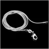Kedjor 2mm 925 Sterling Sier Smooth Snake 16 18 20 22 24 tum Choker -halsband för kvinnor Män mode smycken i BK Drop Delivery Ne Dhowq