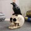 Sculptures Mystical Sculpture for the Dark Home: Crow Skull Decor to Bring in the Gothic Charm Unique Resin Statue Room Decoration Crafts