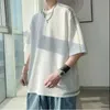 T-shirts voor heren zomer wafel halve slve handmatig naaien o-neck korte mannen t-shirt Koreaanse hiphop stijl solide kleur vrouwen tops h240506