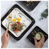 Creative Steak Square Table Valise Marble Western Plat Ceramic Plat Plat Dish Dishis Sushi Desserts Plateau 240506