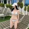 Sexy Bikini Badeanzug Schwimmanzug für Frauen Luxus süße weiße Blume 3D -Print Designer Badebekleidung Schwimmanzug Heiße Frühlingsbadeanzüge Sommer Beach Maillot de Bain