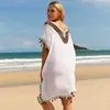 Women Beach Wear Women Sun Protection Beachbekleidung farbenfrohe gewebte Spleißseite Split Saum Deck-Deck-Deck-Eingröße.