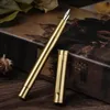 Fountain de laiton de luxe stylo cuivre calligraphie Golden Nib Ink Penens Business Office School fournit le nom personnalisé Nom Gift 240425