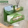 Kitchen Storage Wall Mount Toilet Paper Holder Non-drilling Punch Free Double-layer For Bathroom Tissue Multifunctional