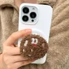 Les supports de monture de téléphone portable sont mignons cookies de fourrure drôle en 3D pour le magne de téléphone magnétique Gript Tok Tok pour iPhone Wireless Charging Port Bracket Ring