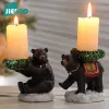 Skulpturen Weihnachten Schwarzbär Kranz Kerzenhalter Nordische abstrakt