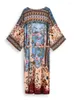 Loose Kimono Beach Dress Print Beachwear Cover Up Tunics Sexy Sarong Robe De Plage Bikini Cover-ups Vestido Playa Q653