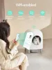 Scatole Pettine Self -pulizia Lettiera Cat Box Nessun pala gatto automatico con protezione della sicurezza dell'app Rimozione di odore grande spazio