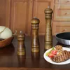 Houtzout en pepermolen set peper molen zout shakers wadjustable keramische rotor- navulbaar - eiken hout 240506