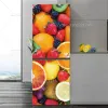 Stickers Customizable Size Refrigerator Sticker Colorful Fruit Poster Wall Sticker 3D Mural PVC Waterproof Kitchen Refrigerator Sticker