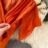 Partykleider 2024 Sommerferien-Chiffon für Frauen, die langes Kleid mit Festkleid Temperament V-Ausschnitt Maxi Bohemia Robe Femme platziert
