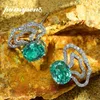 Stud -oorbellen pansysen 925 Sterling Silver Oval Cut Paraiba Toermaline Ruby edelstenen oor voor vrouwen aankomst fijn sieraden