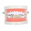 Hiphop Iced Zircon dente homem homem corporal piercing jóias Hollow out zirconia cúbica 8pcs grades de dentes de tampa superior de tampa inferior 240418