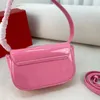 Di Eseles Painted Metal Round Jingle Saddle Pink Bag Luxurys Woman Classic Handbags Tote Original Material Shoulder Crossbody Designer Bags