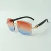 Neueste Stil High-End-Designer Sonnenbrille 3524022 Hochwertige Schneidlinse natürliche schwarze Holzschlempel Gläser Größe: 58-18-135 mm