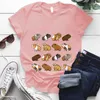 T-shirts masculins kawaii dessin animé Guinée Pig Print T-shirt Women Fashion T-shirt Casual Tops 90s Girls Madies Femme Slve Slve mignon Graphique TS T240506