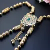 Sunspicems 18K Gold Color Morocco Caftan Body Chain Bride Jewelry Takchita Chest Houtter County Chain Wedding Bijoux 240507