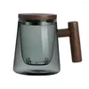 Kubki szklana kubek herbaty z drewnianą uchwyt chiński czajnik cieplny filtr Wysoka borokrzewnik z siatki akcesorium