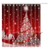 Baño impreso 3D Christmas Snow Man Cortina de ducha lavable con 12 ganchos Santa Home Año Nuevo Decoración 21 Estilos