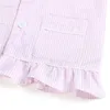 Pajamas 2024 SEERSUCKER 100% coton pur couture pour enfants pyjama ensemble pyjamas d'été décontracté pour les jeunes enfants pyjamas garçons bébé vêtements 2405