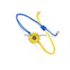 Bracelets de charme 2022 Boho Sunflower Blue Bracelet Bracelet Taisy A réglable Dames Bangle Bangle Bijoux Vintage Couple Drop Livraison Dh7Mr