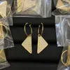 Tasarımcı Kadınlar Stud Prads Küpeler Moda Marka Siyah Üçgen Tassel Zinciri Dungle Damla Damla Kulak Kulakları Kadın Lüks Takı Hediyesi 234231