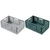 Ящики для хранения байны 2 складные ящики для хранения/контейнерные транспортные коробки плоская лапша Зеленая и серая для различных предметов Q240506