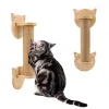 Scratchers 1PC Wandmontierte Katzenkletterregale Holzsprungplattform und Kratzerposten für Katzenspiele und Schleifklauen