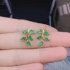 Stud Earrings YULEM Fashion Style Simple Natural Emerald Studs Silver 925 Jewelry Gemstones For Women Leaf Dating