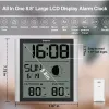 Часы Geevon Atomic Wall Clock с подсветкой Autoset Autoset Digital Atomic Claim с внутренним календаря на открытом воздухе календарь луны