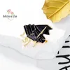 Brosches mode emalj svart stativ piano för kvinnor klädrock smycken parti Tillbehör gåvor