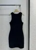 Landebahnkleid 2024 Neues Frühling Sommerschaufel Hals Mode Designer Kleider gleiche Style Kleid Al0507