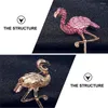 Broches flamingo broche decor borst pin de geschenk strass glanzende decoratieve pinnen dier