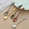 Coffee Scoops Tableware Spoon Retro Small Decor Zinc Alloy Gift For Bar Party Tea Mixing Creative Forest Bird Vintage